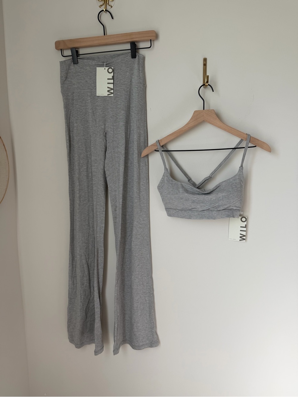WILO Gray bralette and flare Leggings two piece set